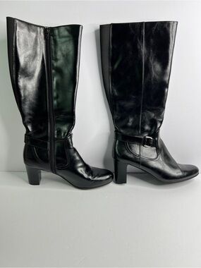 LifeStride Marta Black Knee High Riding Boots Soft System Size 10M No Box